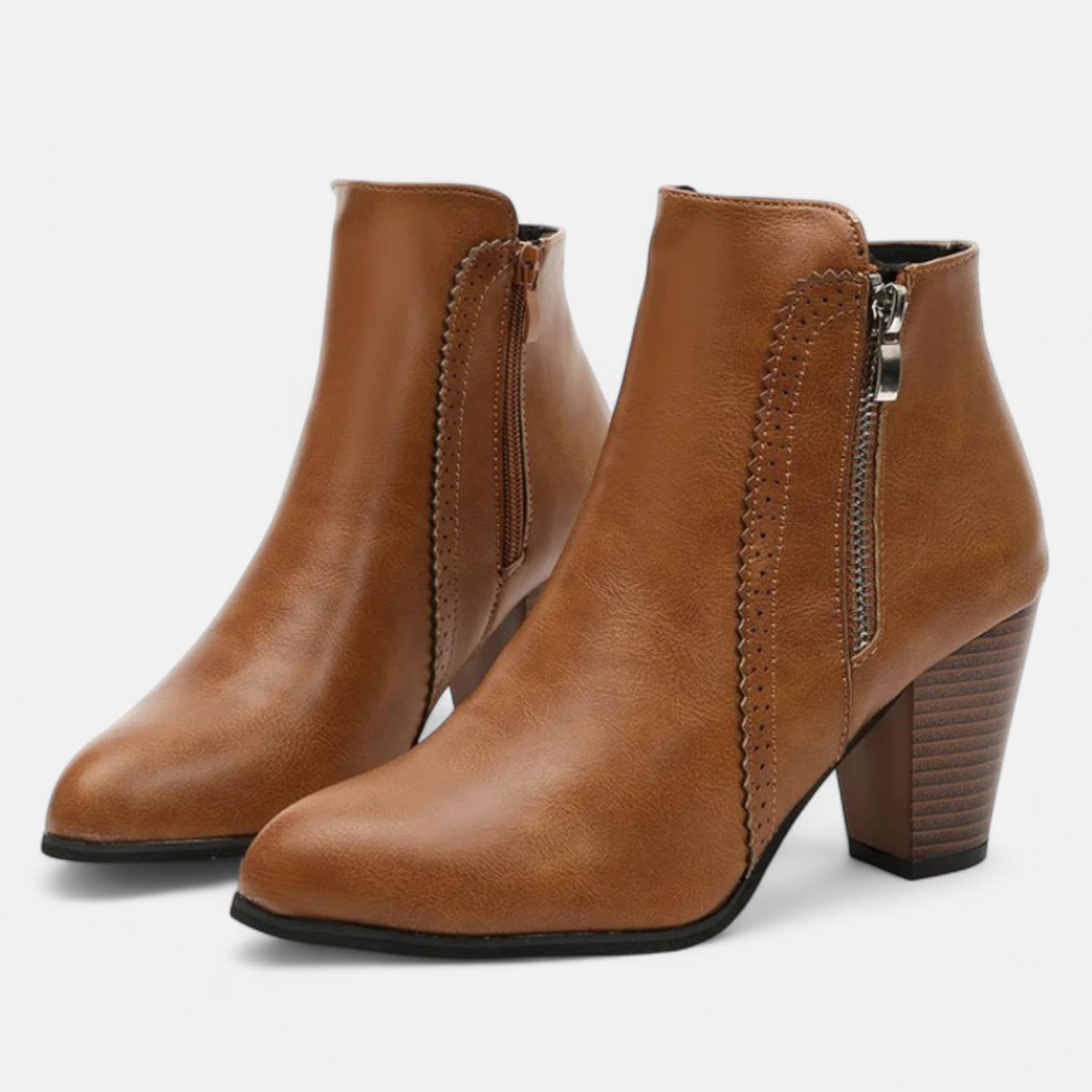 Retro Elegance Fashion Zip-Heel Boots for Women