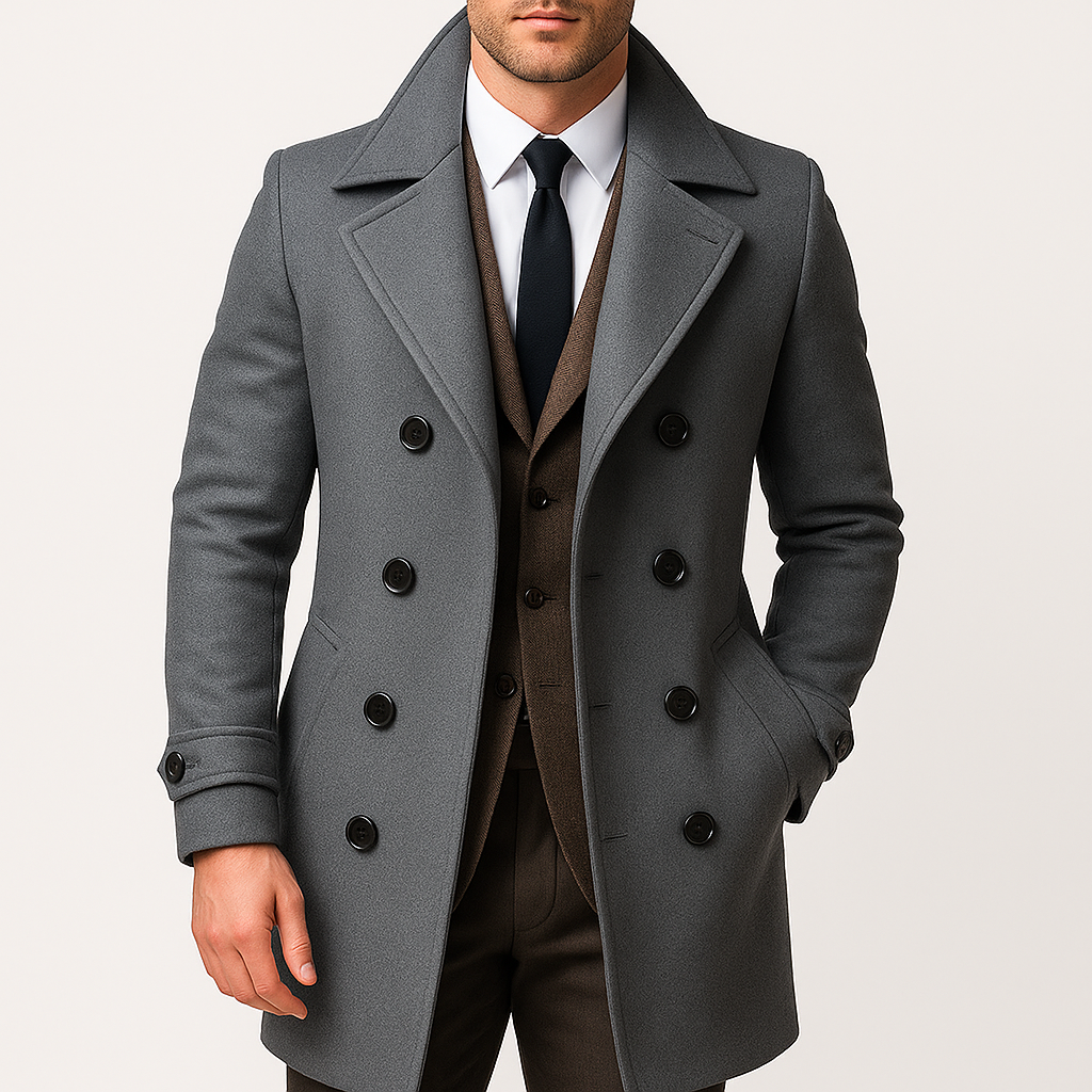 English Wool Long Overcoat