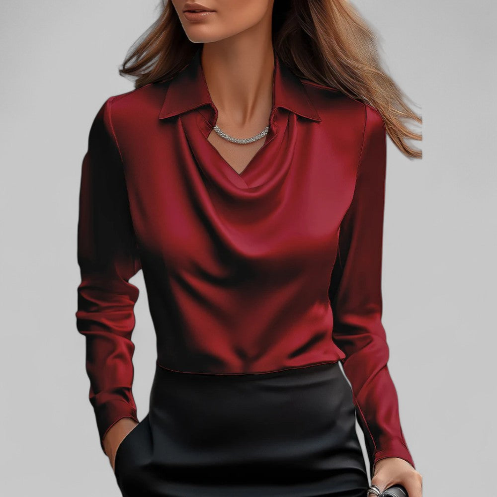 Versatile Elegant Draped Neckline Blouses for Women