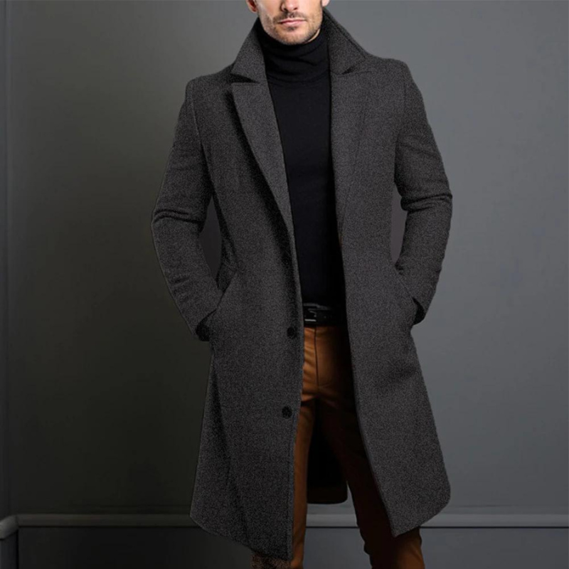 Men's Elegant Winter Lapel Long Warm Coat