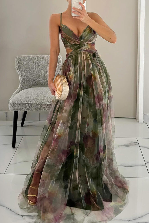 Women's Fashion Floral Maxi Dress - Ideal for Parties, Beach Outings, and Outdoor Getaway