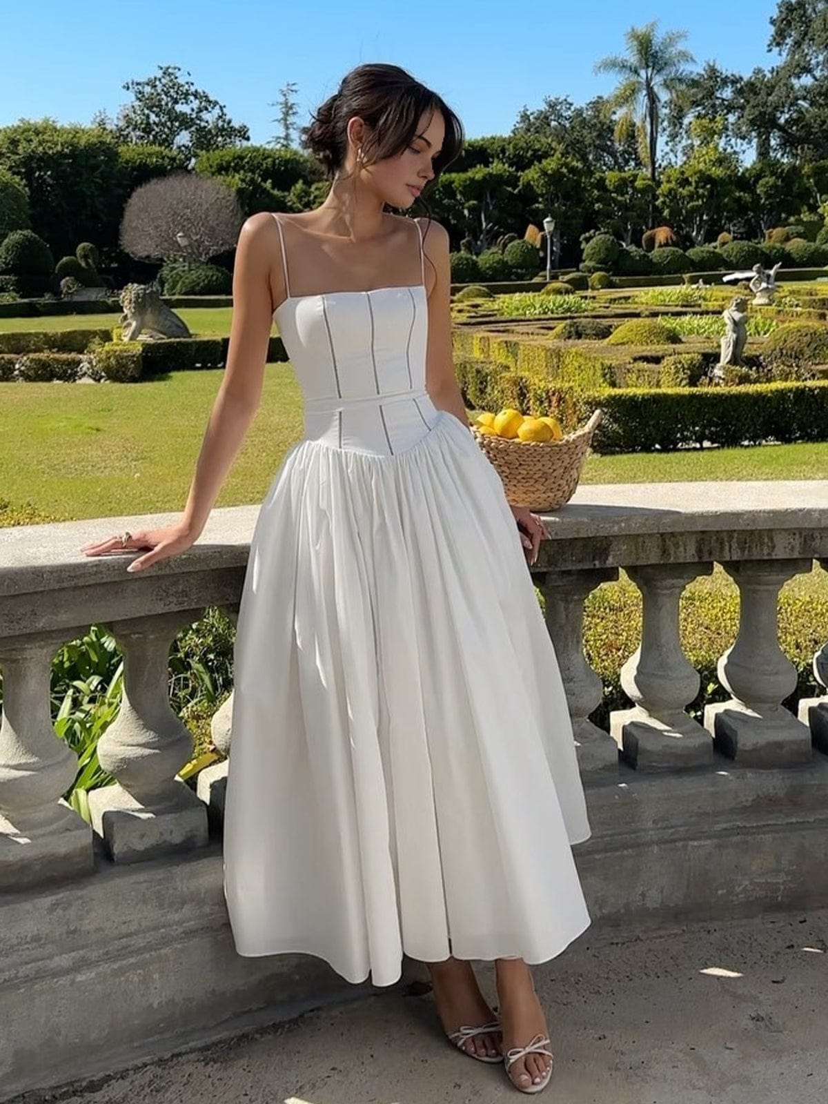Women's Timeless Corset Midi Wedding Guest Dress