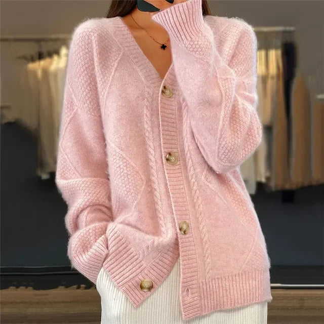 Women's Versatile Warm Soft Button Long Sleeves Cardigan