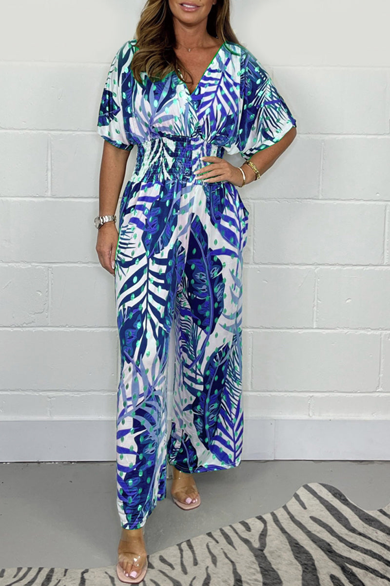 Women's Casual Summer Floral Outfit Jumpsuit