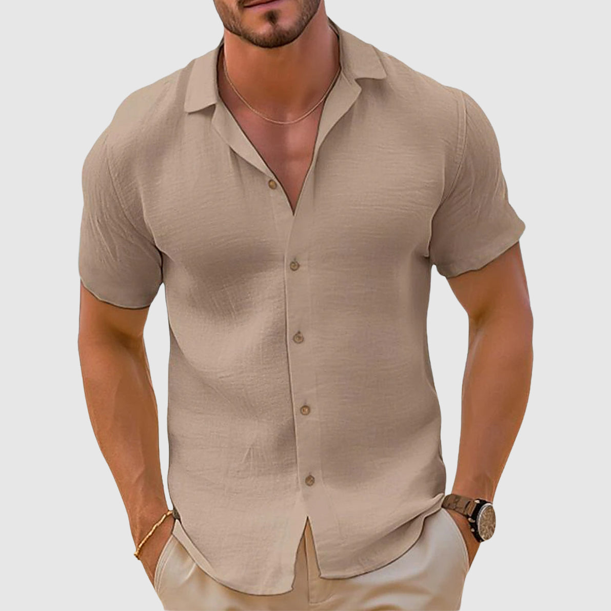 Men's Stylish Breathable Adventure Button Shirt with Classic Collar