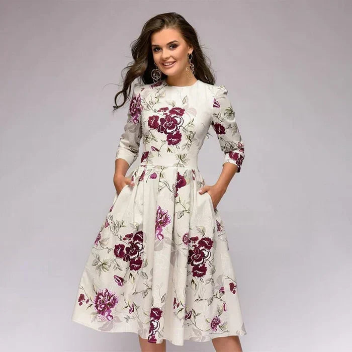 Glamour Floral Summer Midi Dress for Women - Perfect for Every Occasion