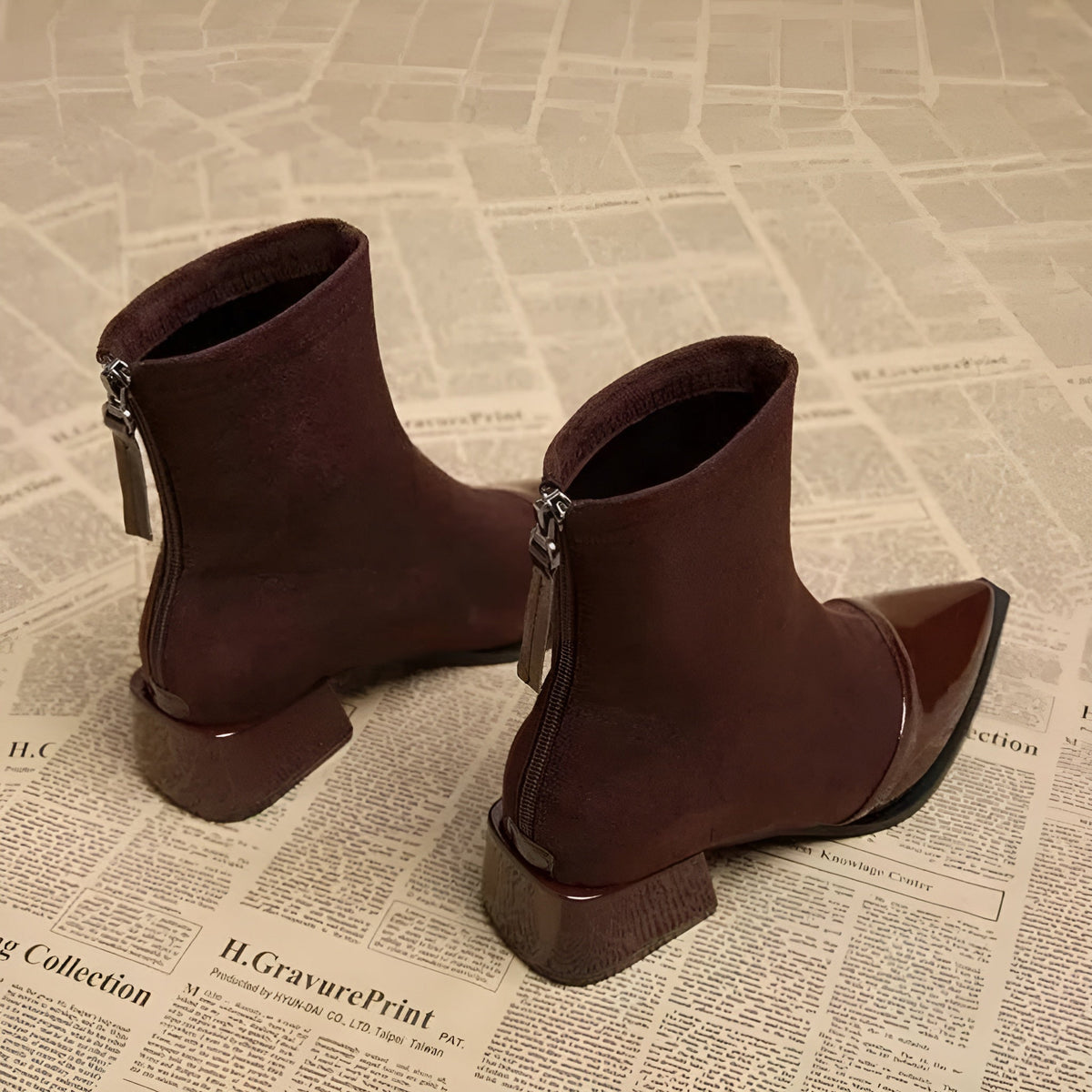 Women's Fashion Stand-out Block Heel Ankle Boots