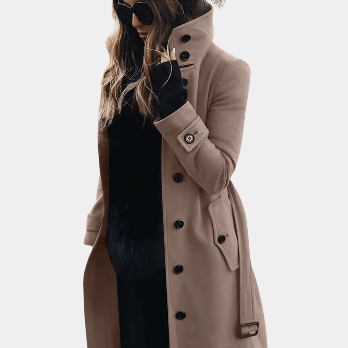 Women's Seasonal Warmth Trench Coat with Extended Length and Quilted Lining