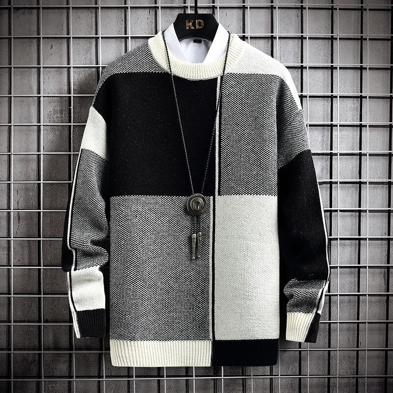 Men's Warm Cozy Knitted Sweater for Winter and Mid-Season