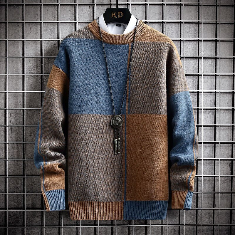Men's Warm Cozy Knitted Sweater for Winter and Mid-Season