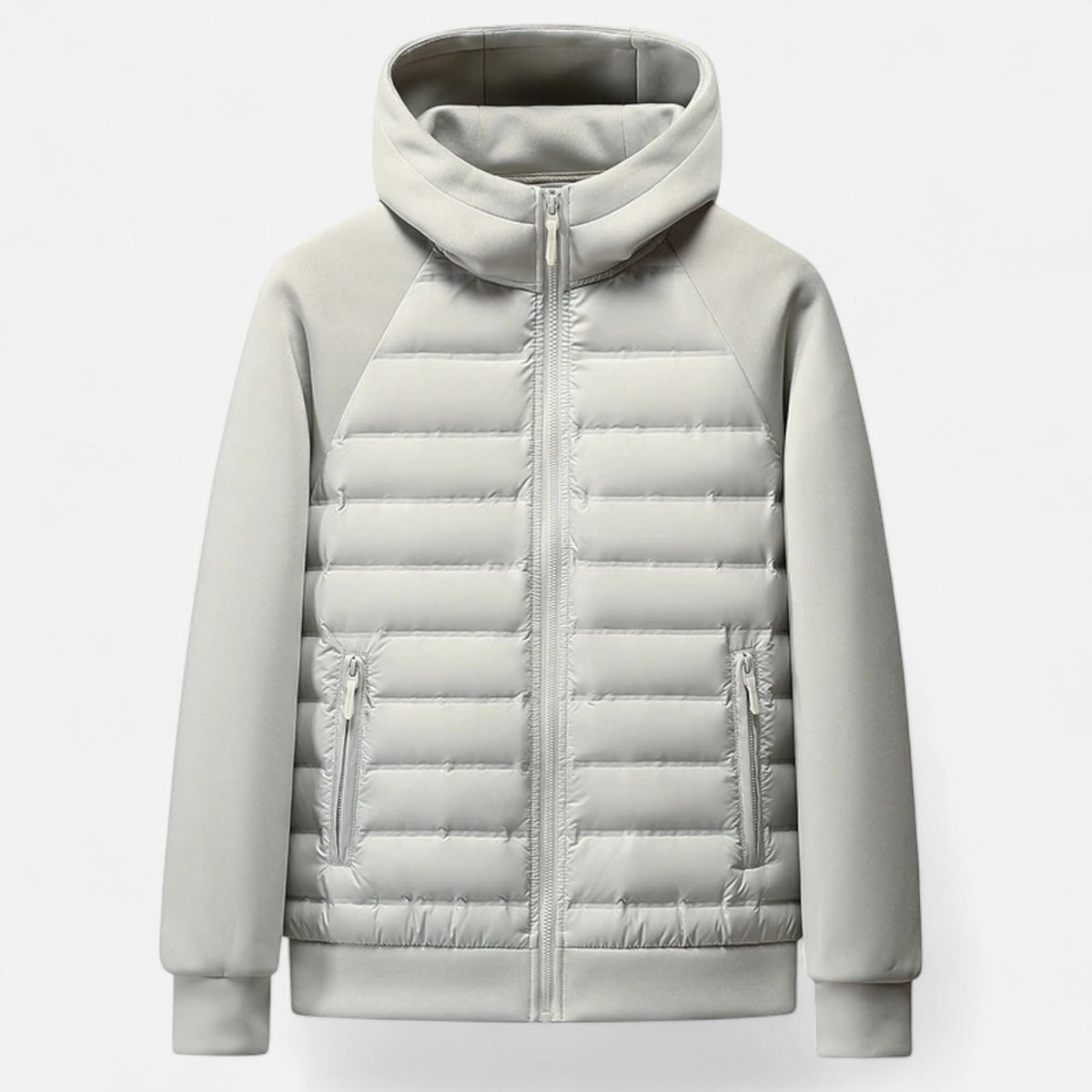 Modern Winter Spliced Quilted Hooded Down Jacket for Men