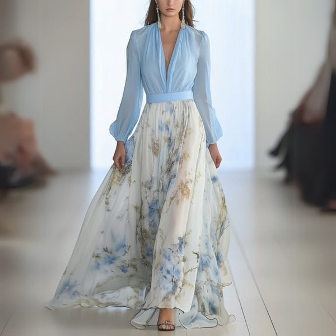 Women's Stylish Flowery Long Sunny Maxi Dress