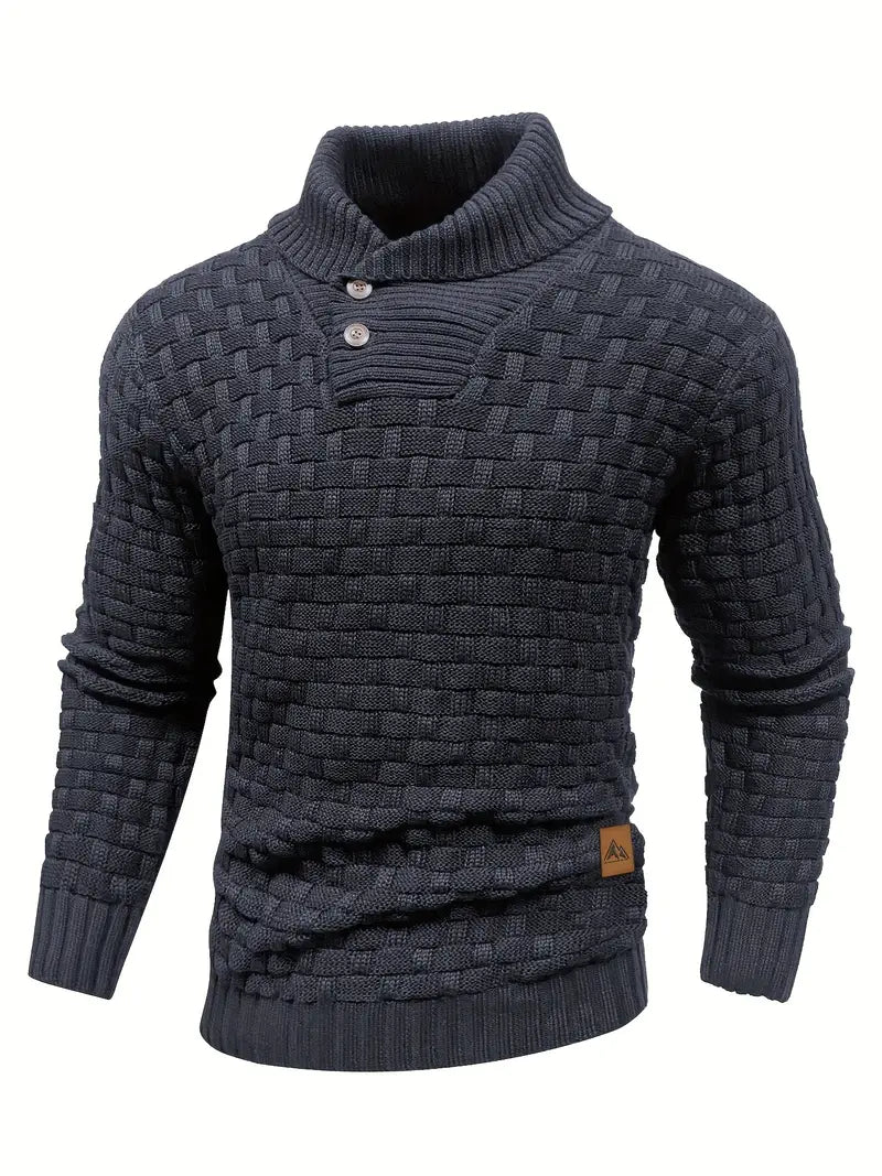 Men's Fashion Warm Knitted High Neck with Buttons