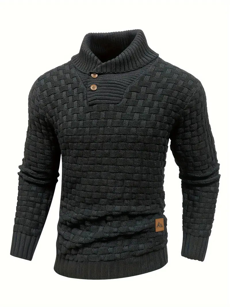 Men's Fashion Warm Knitted High Neck with Buttons