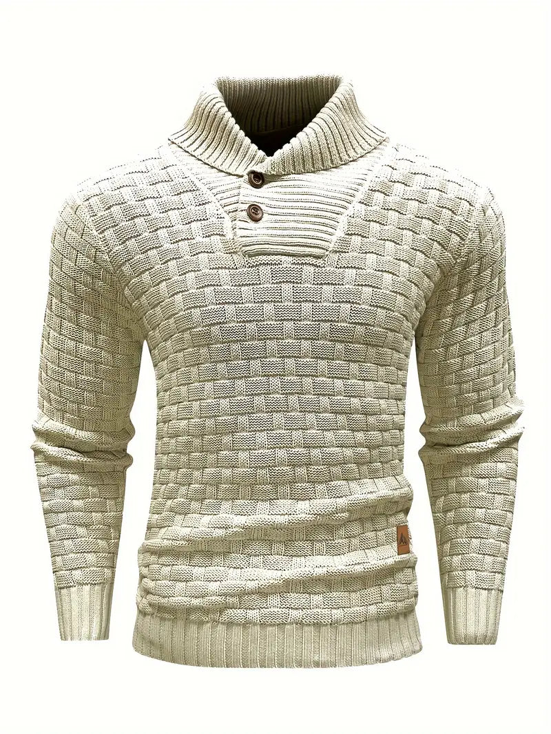 Men's Fashion Warm Knitted High Neck with Buttons