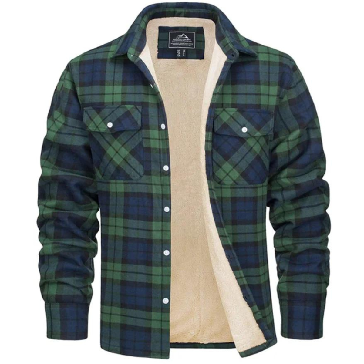 Men's Cozy Sherpa Checkered Practical Shirt Jacket