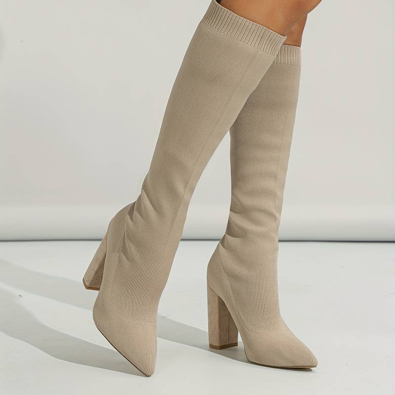 Women’s Block Heel Sock Boots Stylish Comfortable Fit