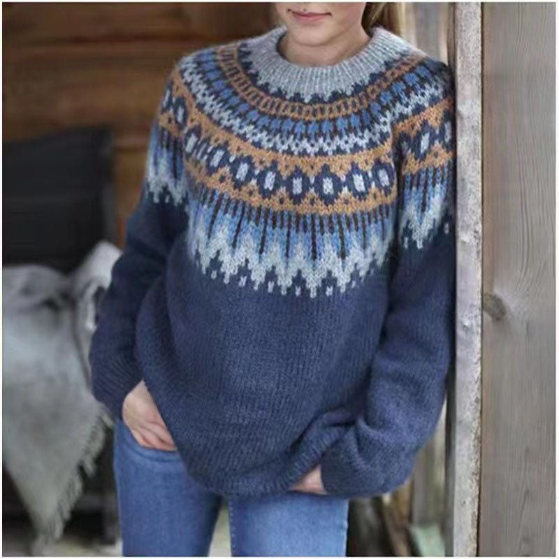 Women’s Winter Sweater with Nordic Pattern