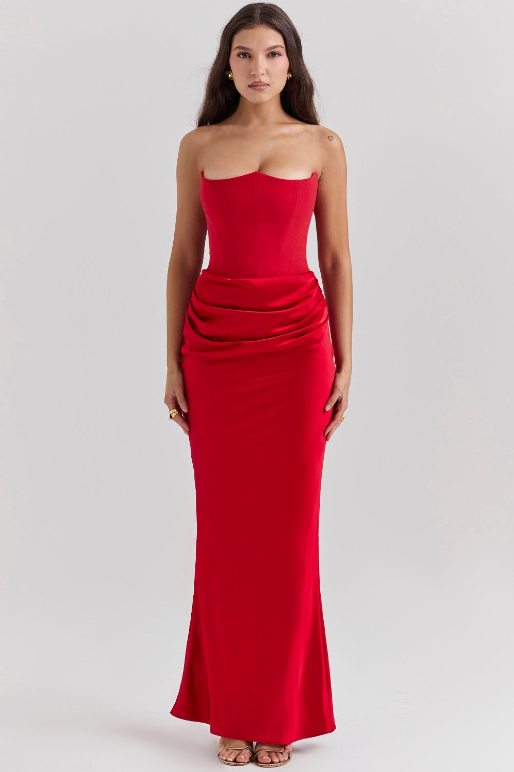 Women's Stunning A-line Strapless Maxi Wedding Guest Dress