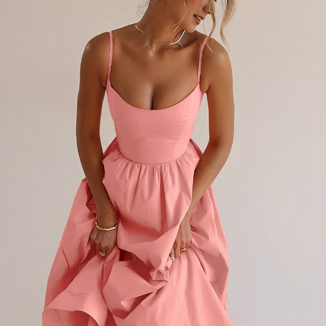 Women's Flowing Summer Sleeveless Midi Dress