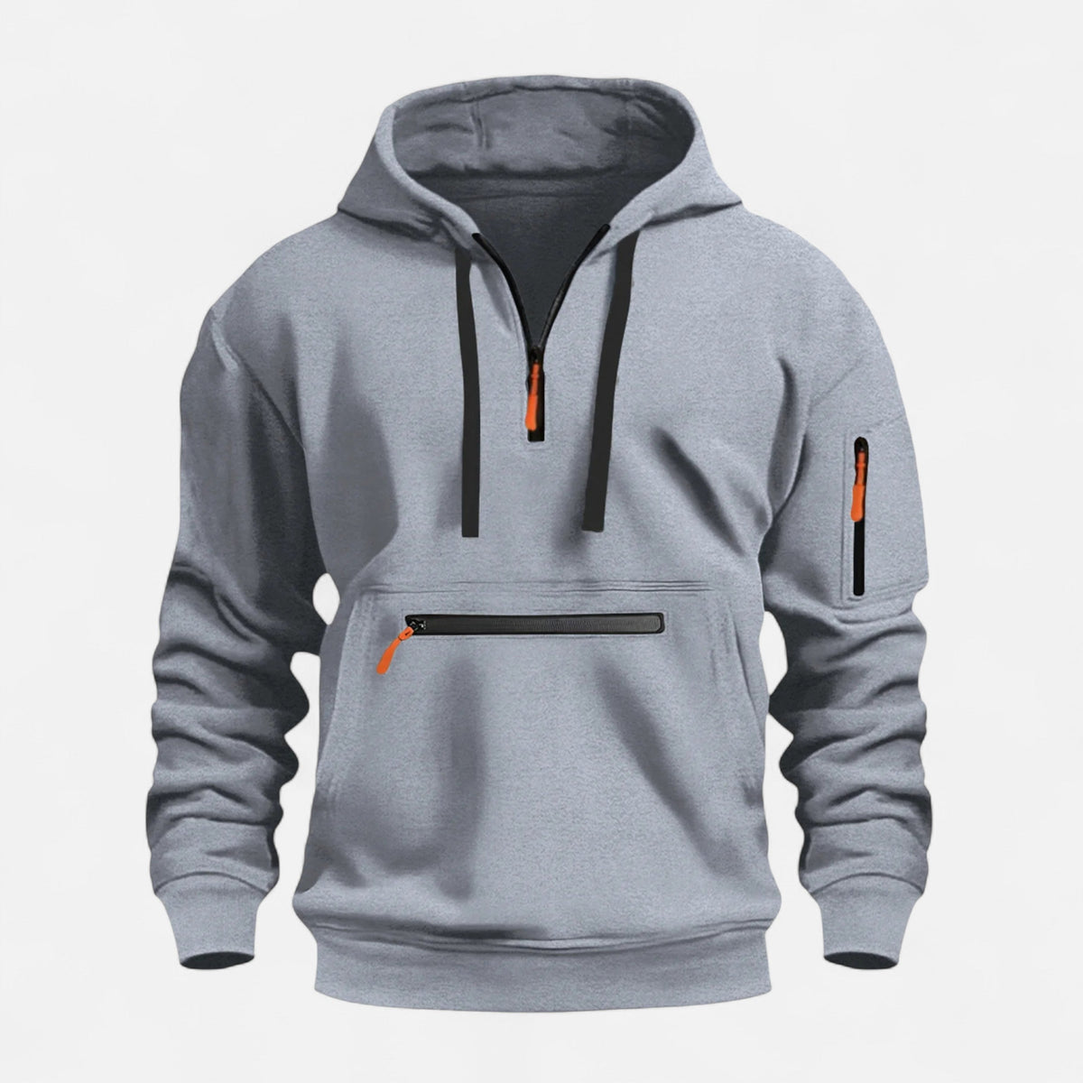 Men’s Elegance Knitted Sleek Half-Zip Athletic Hoodie